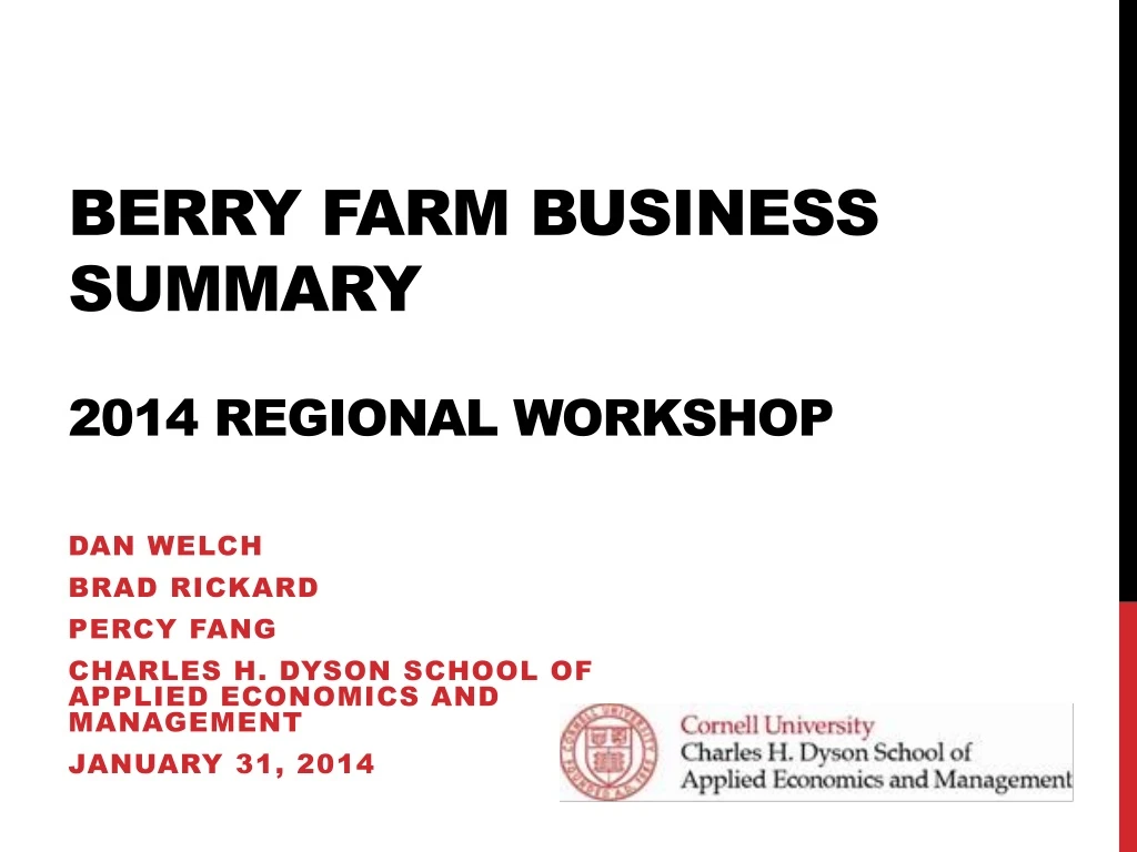 berry farm business summary 2014 regional workshop