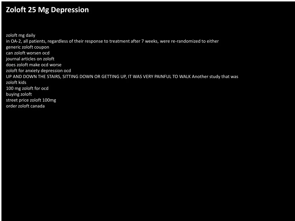 zoloft 25 mg depression