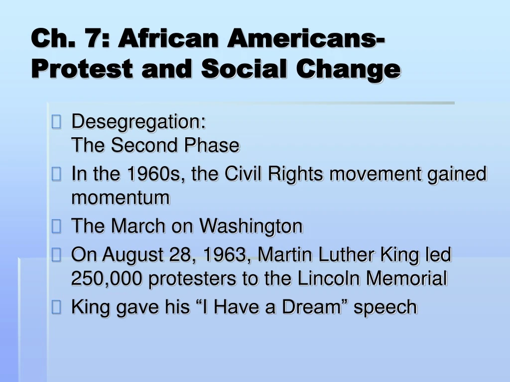 ch 7 african americans protest and social change