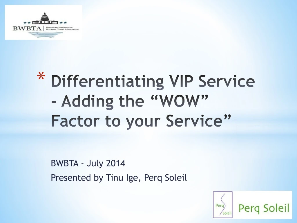 differentiating vip service adding the wow factor to your service
