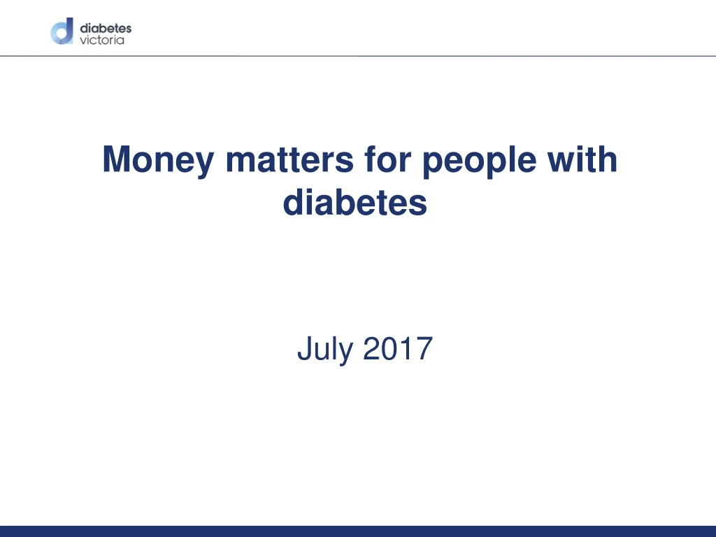 money matters for people with diabetes