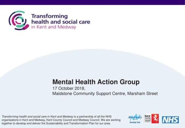 Mental Health Action Group 17 October 2018 , Maidstone Community Support Centre, Marsham Street