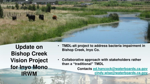 Update on Bishop Creek Vision Project for Inyo Mono IRWM