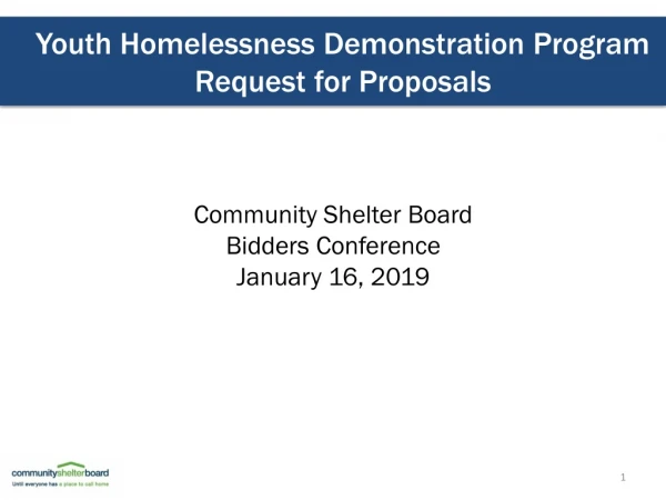 Community Shelter Board Bidders Conference January 16, 2019