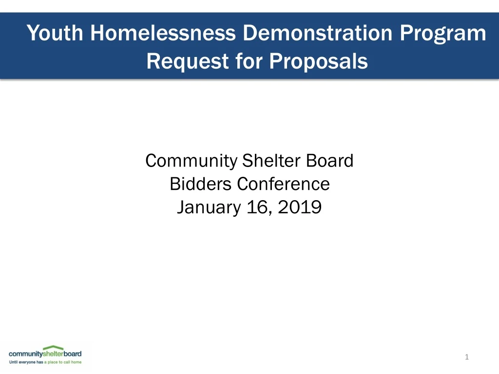 youth homelessness demonstration program request