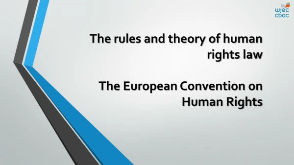 The rules and theory of human rights law The European Convention on Human Rights