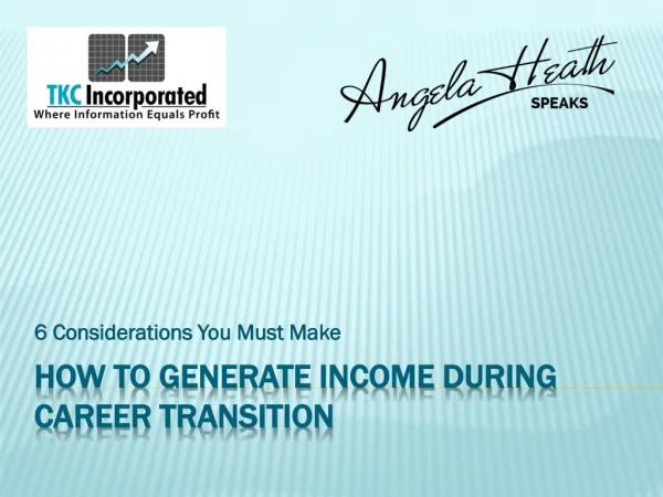 How to Generate Income During Career Transition