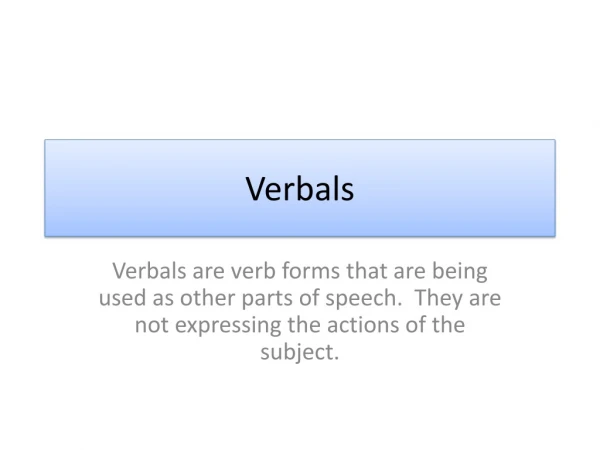 Verbals