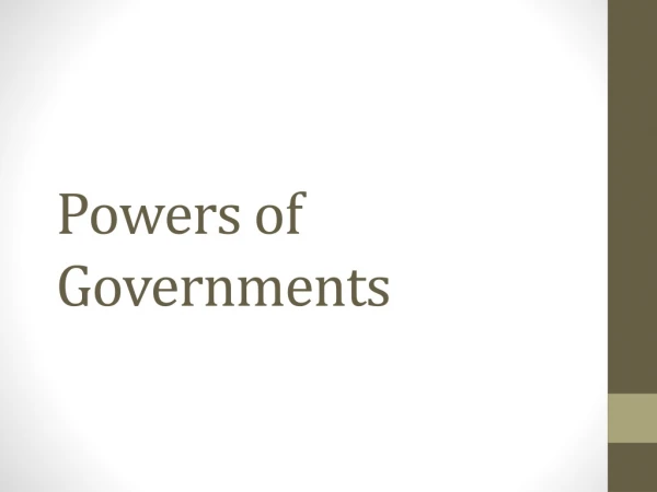 Powers of Governments
