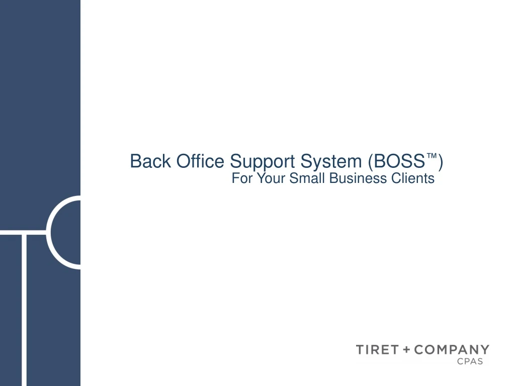 back office support system boss