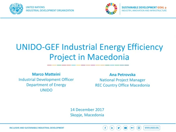 UNIDO-GEF Industrial Energy Efficiency Project in Macedonia