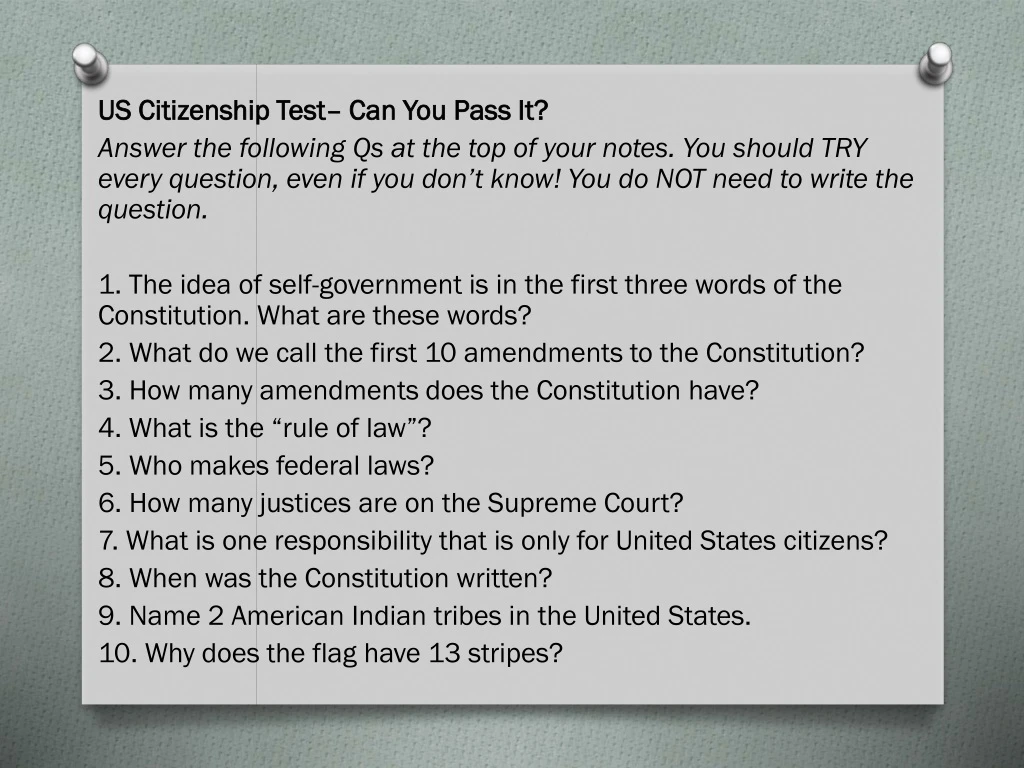us citizenship test can you pass it answer