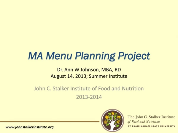 MA Menu Planning Project