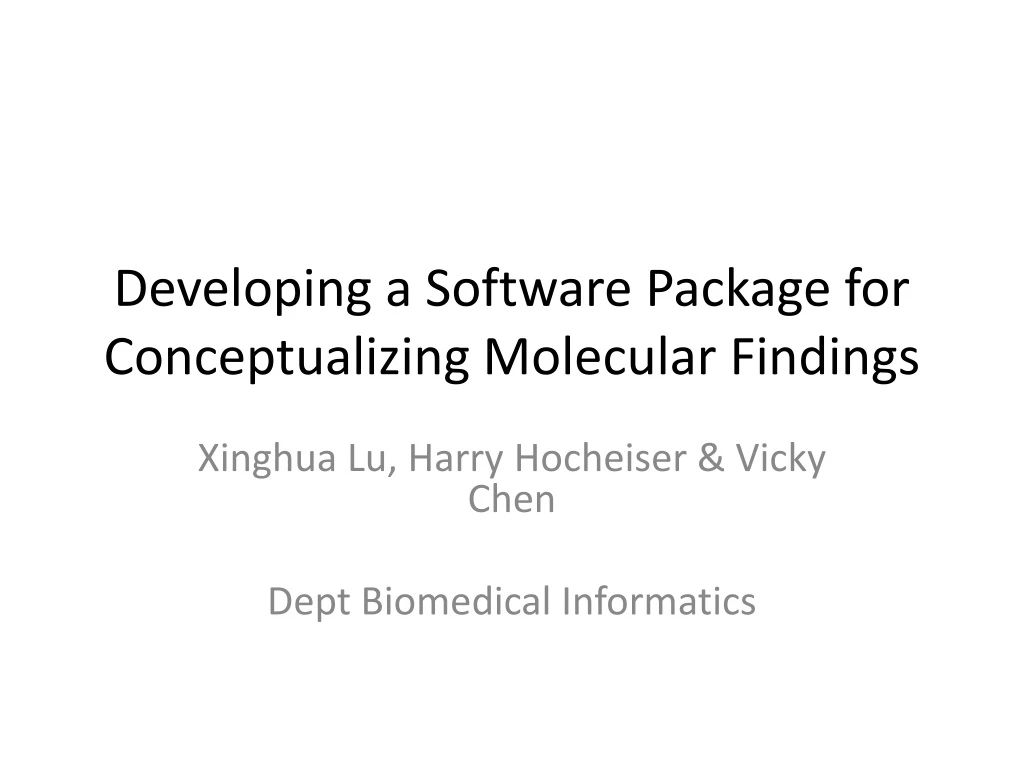 developing a software package for conceptualizing molecular findings