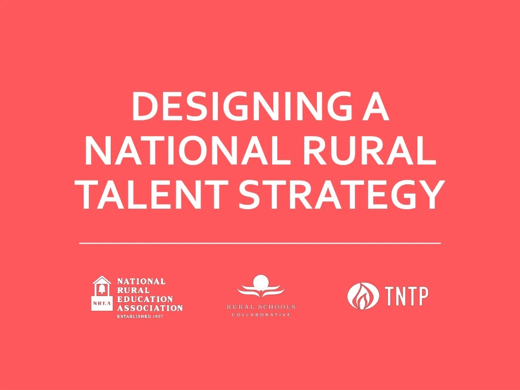 designing a national rural talent strategy