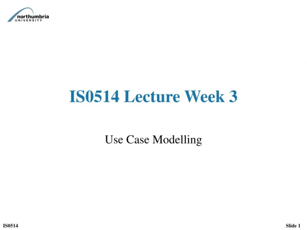 IS0514 Lecture Week 3