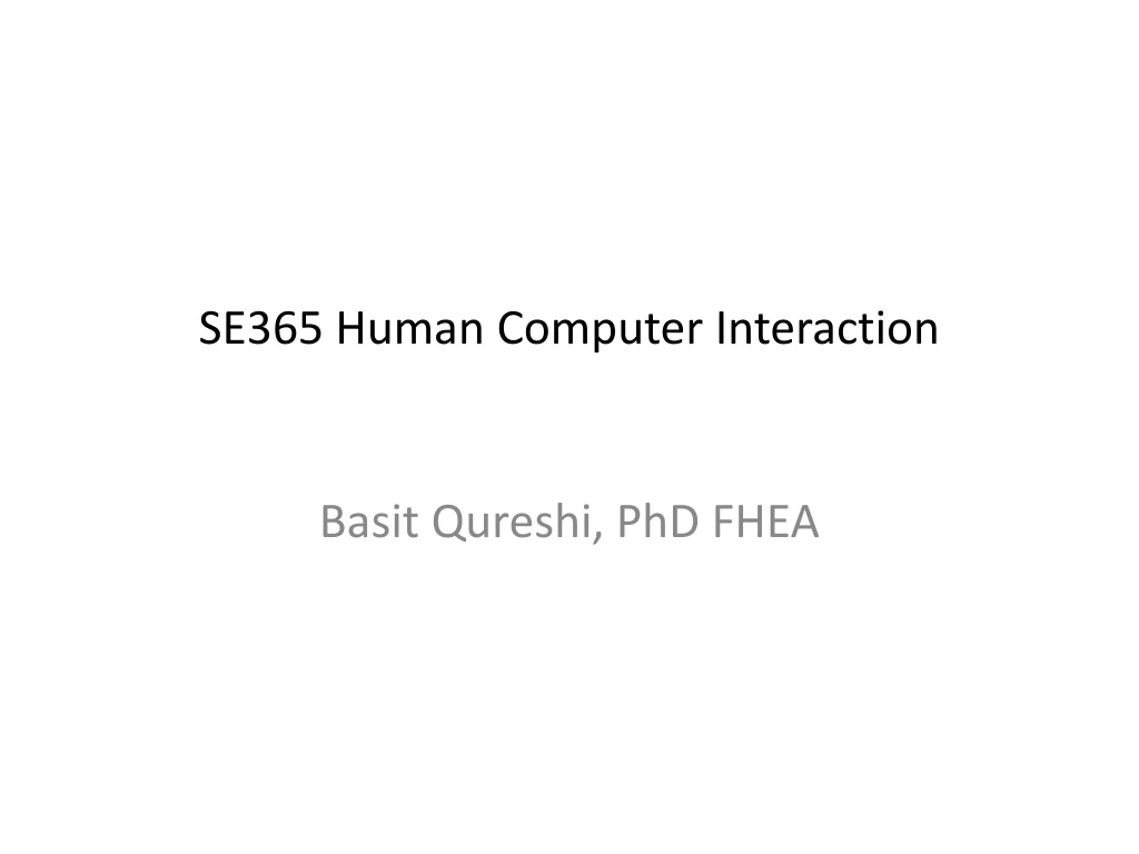 se365 human computer interaction