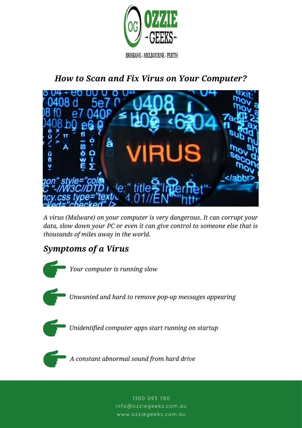 how to scan and fix virus on your computer