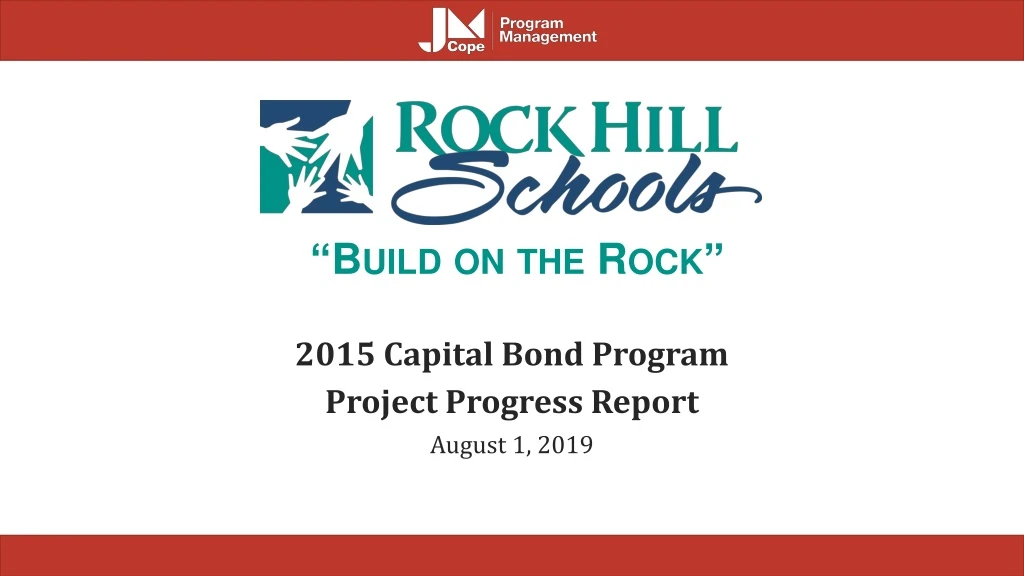 2015 capital bond program project progress report august 1 2019