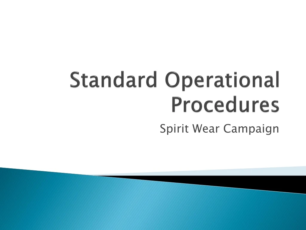 standard operational procedures