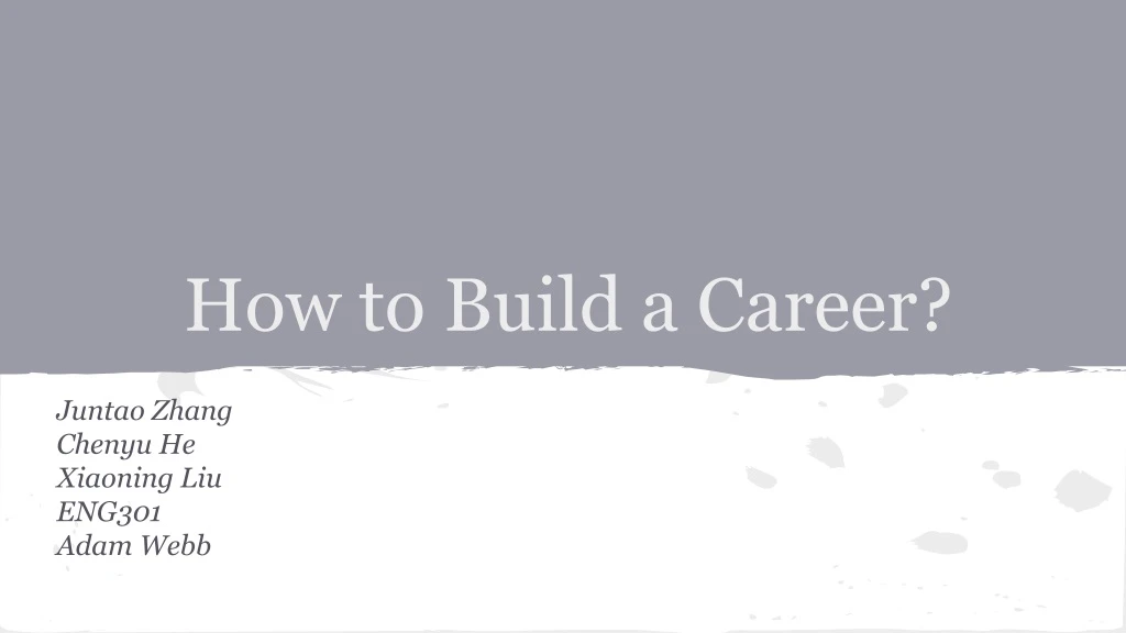 how to bu il d a career