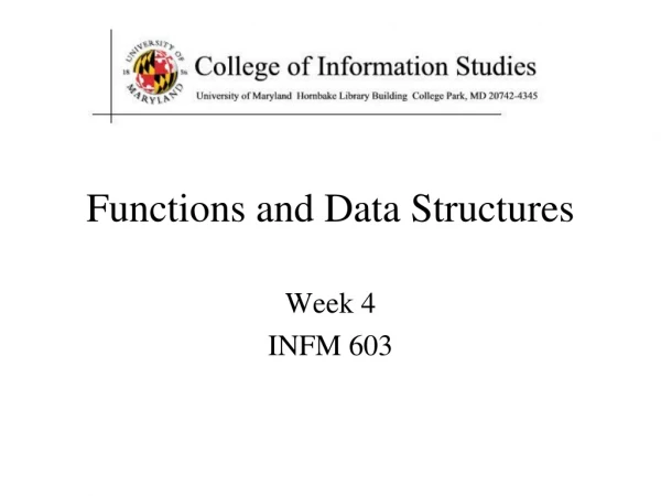 Functions and Data Structures