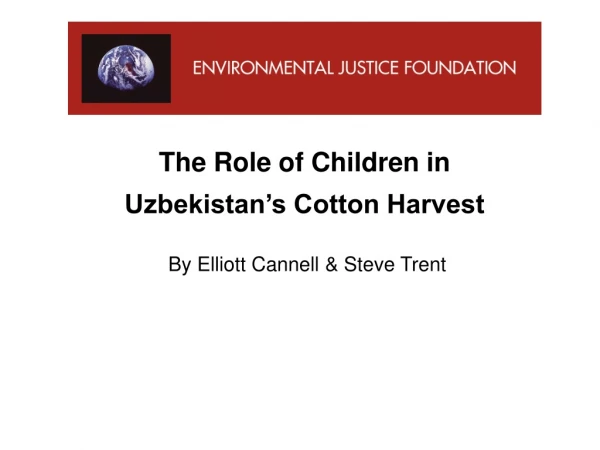The Role of Children in Uzbekistan’s Cotton Harvest