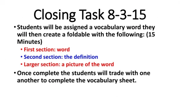 Closing Task 8-3-15
