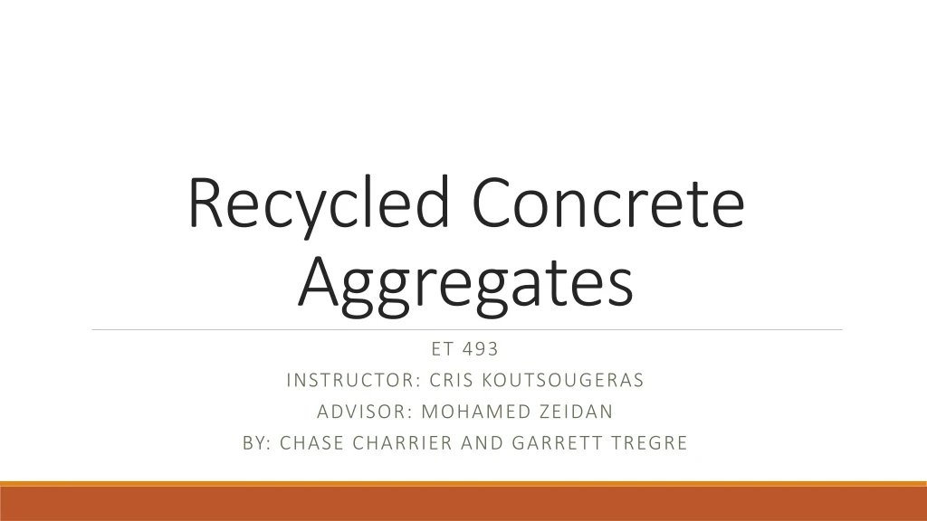 recycled concrete aggregates
