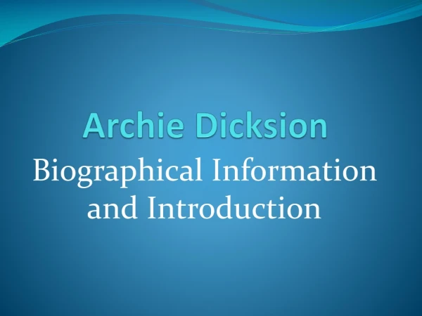 Archie Dicksion