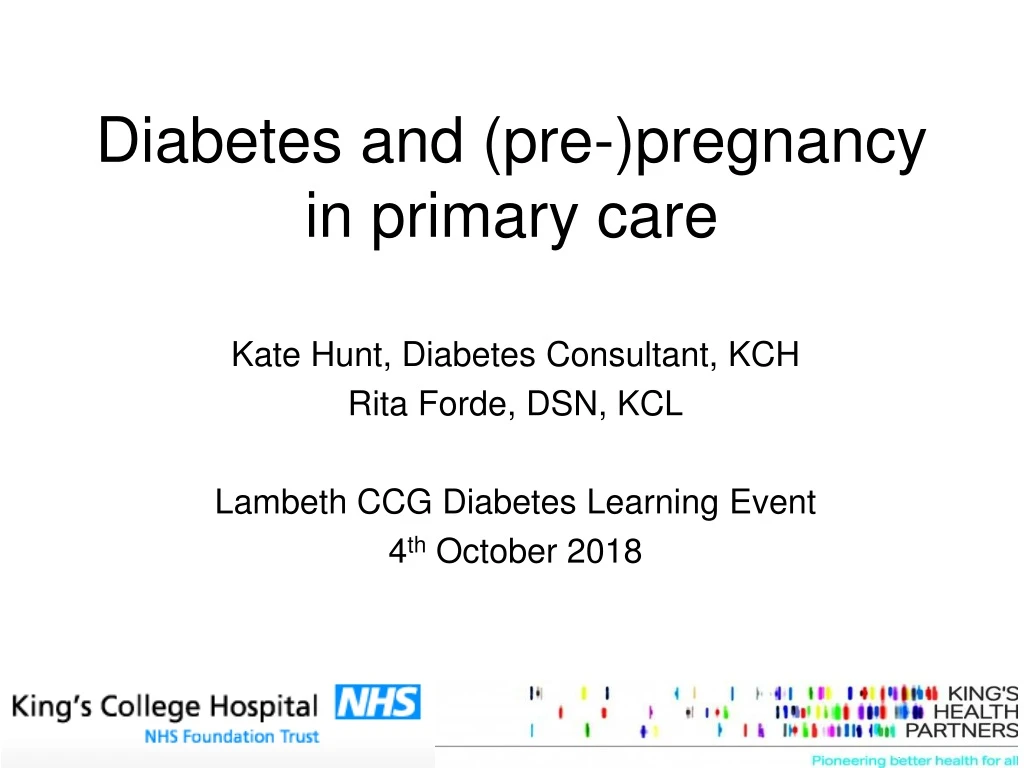diabetes and pre pregnancy in primary care