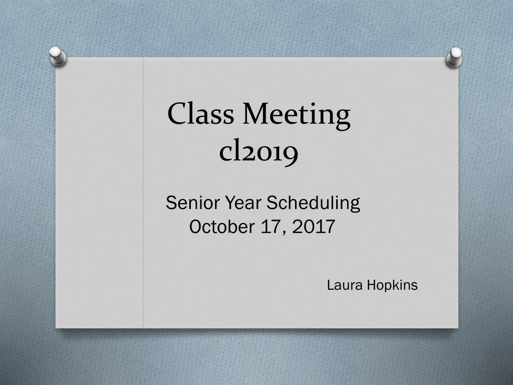 class meeting cl2019