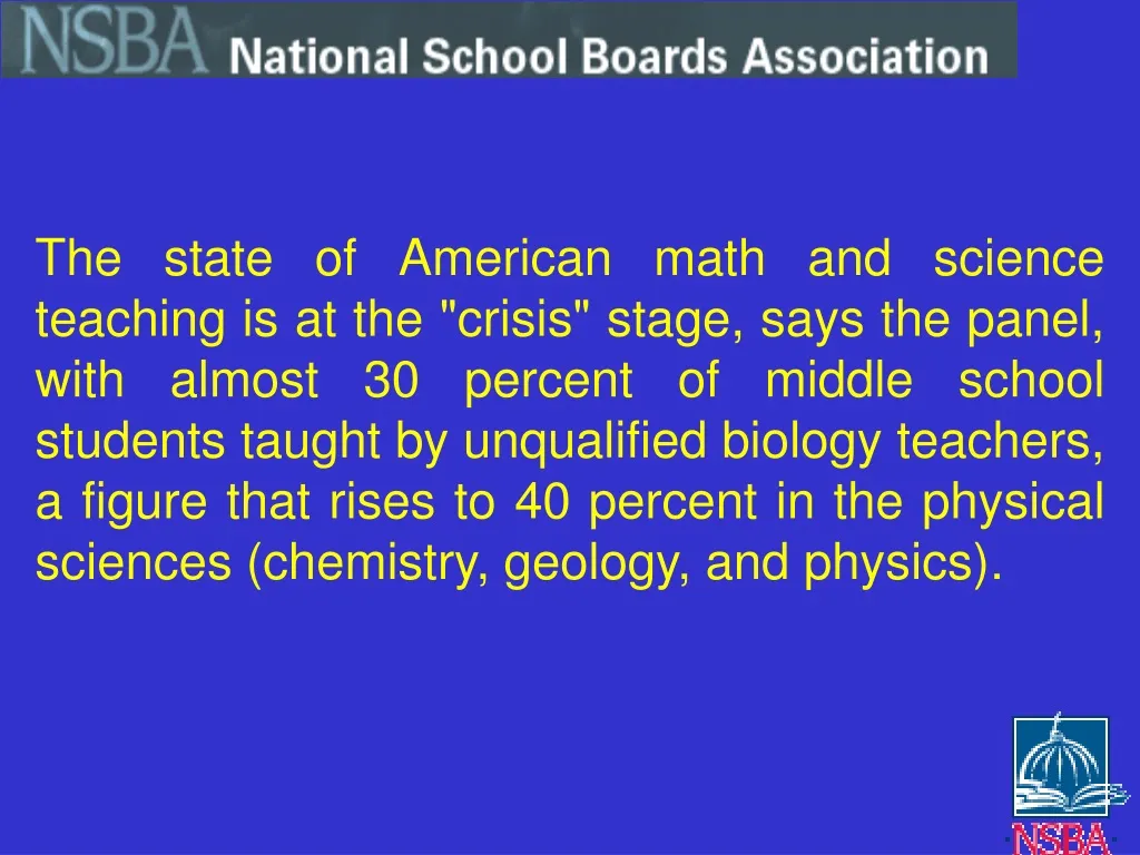 the state of american math and science teaching