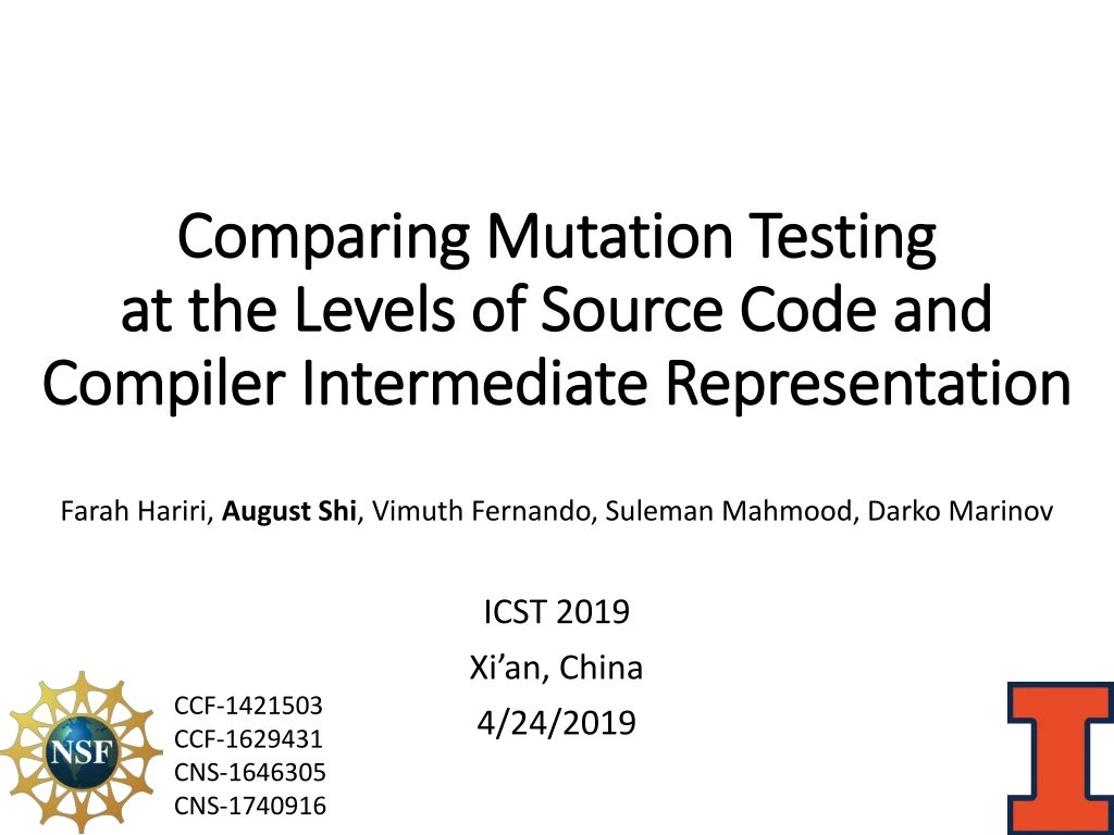 comparing mutation testing at the levels of source code and compiler intermediate representation