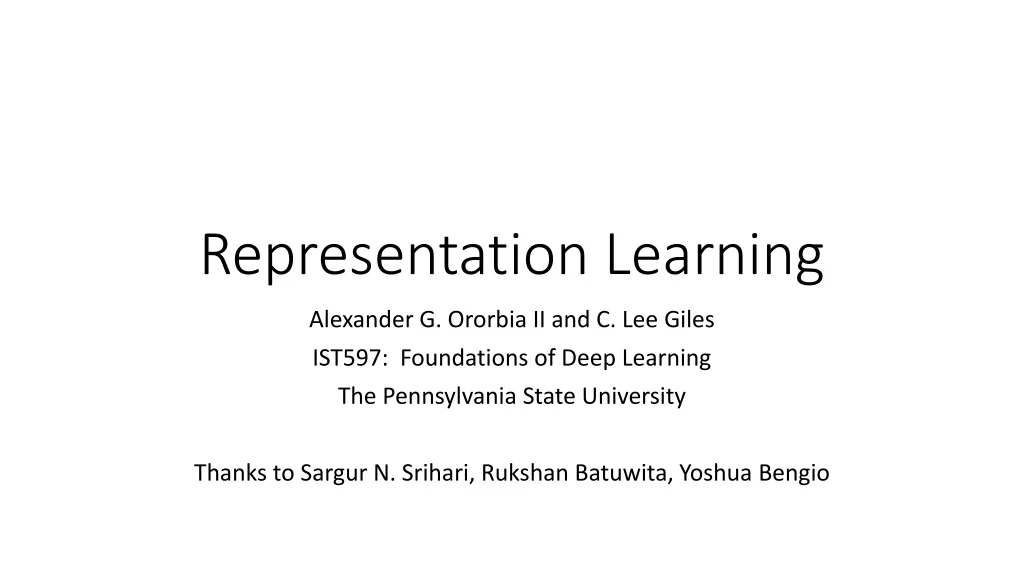 representation learning