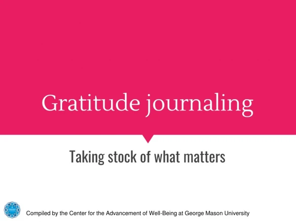 Gratitude journaling