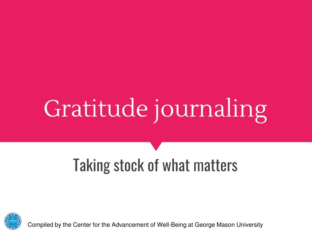 gratitude journaling