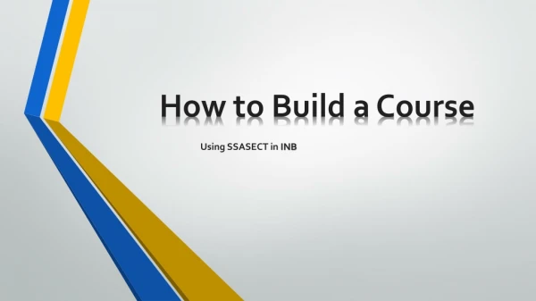 How to Build a Course