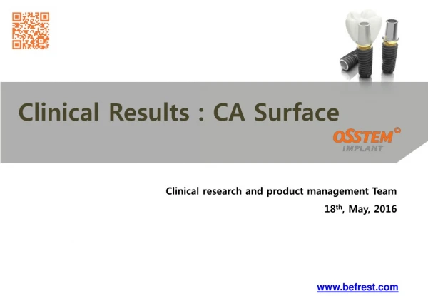 Clinical Results : CA Surface