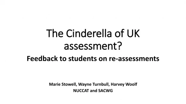 The Cinderella of UK assessment?