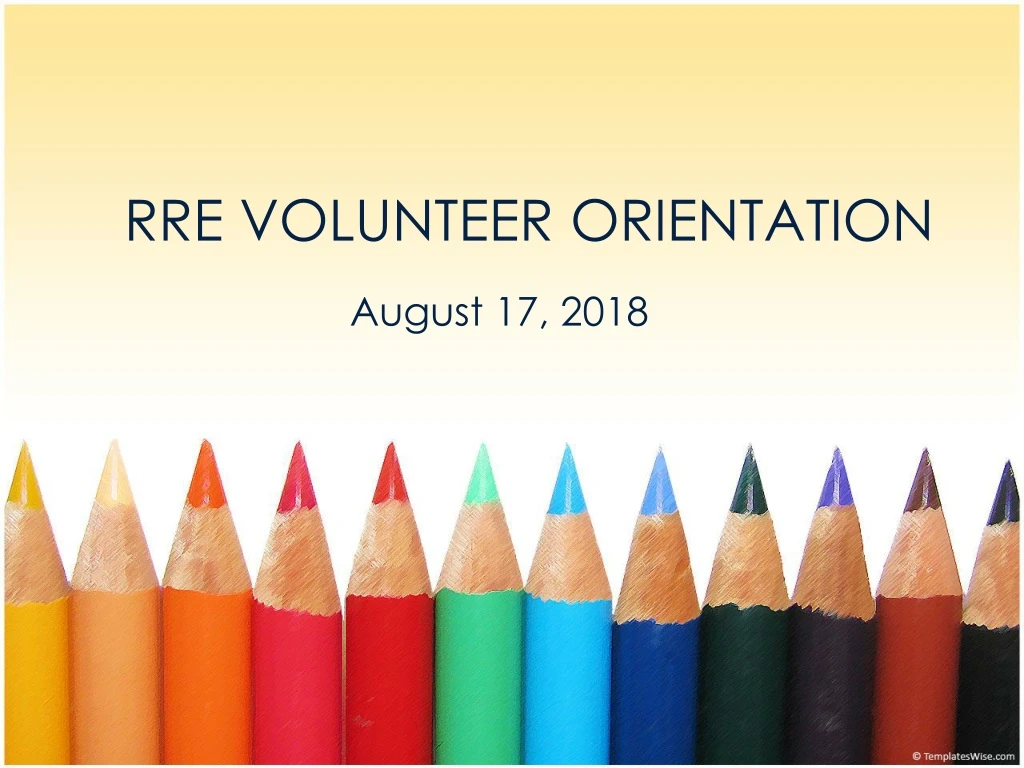 rre volunteer orientation