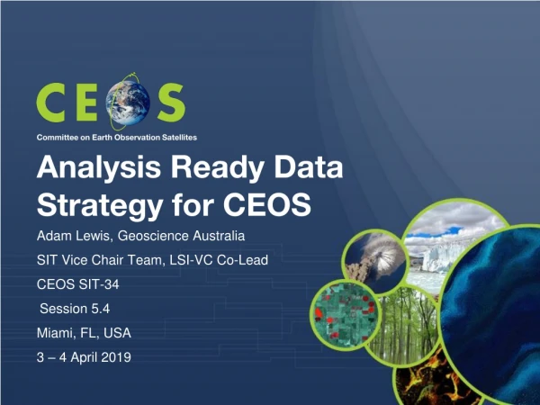 Analysis Ready Data Strategy for CEOS