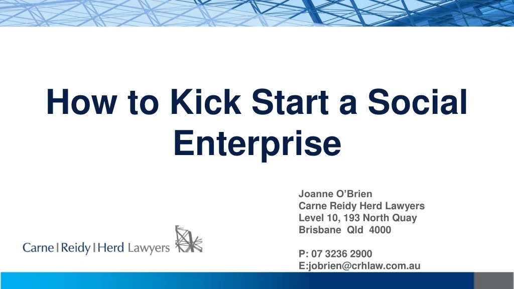 how to kick start a social enterprise