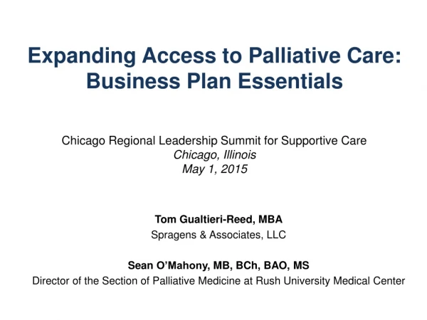 Expanding Access to Palliative Care: Business Plan Essentials