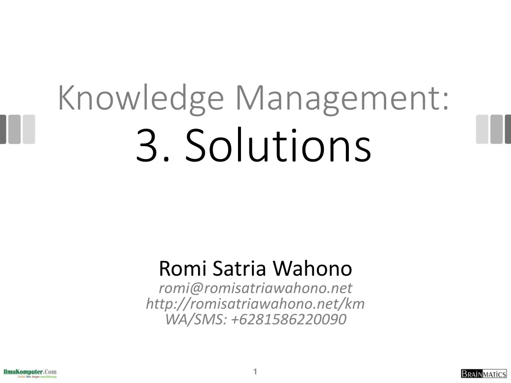 knowledge management 3 solutions