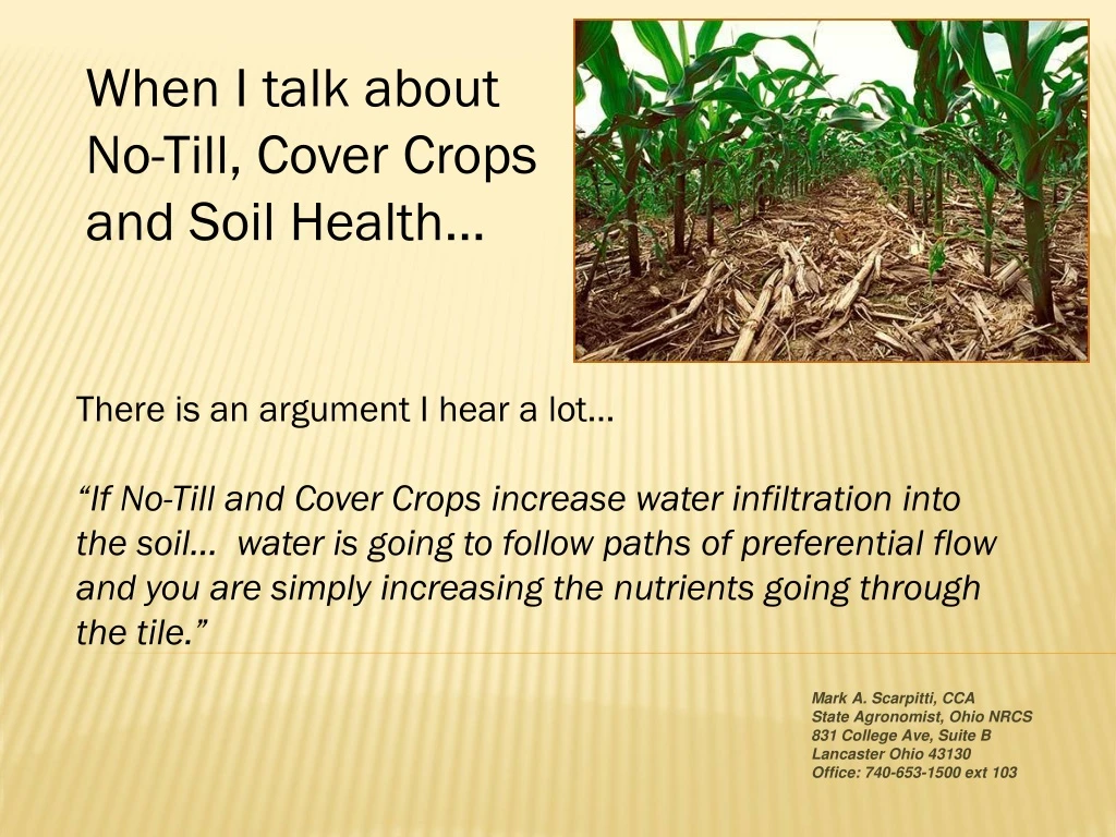 when i talk about no till cover crops and soil