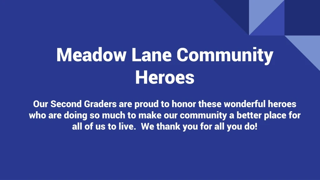 meadow lane community heroes