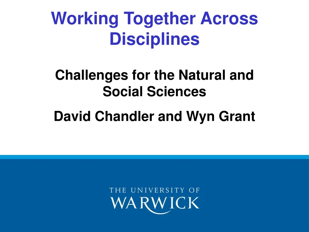 working together across disciplines