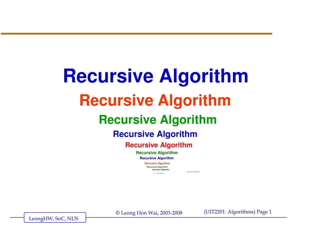 recursive algorithm recursive algorithm recursive