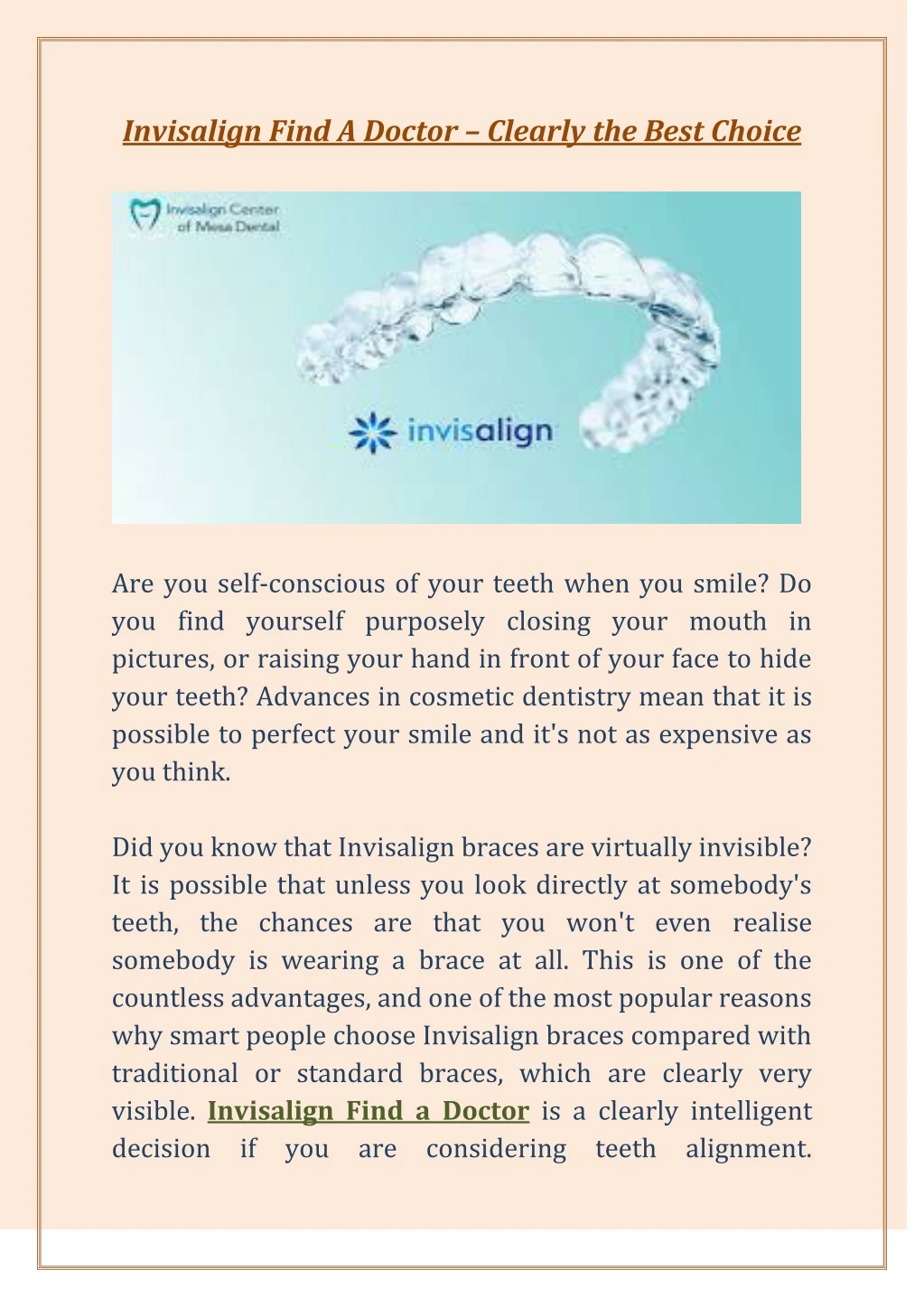 invisalign find a doctor clearly the best choice